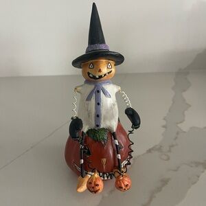 Halloween Pumpkin Man-Boo Figurine with Pumpkins